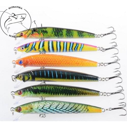 6Pcs/Lot 9.5cm/8.5g 3D Painting Hard Minnow Swin Fishing Baits Lure Wobblers Crankbait Artificial isca With 6# Hooks For Fishing