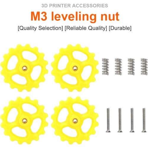 3D Printer Accessories 4Pcs M3*45 Screw Nut Leveling Spring Kit For Heated Bed Leveling Modules For 3D Printer Ender 3 CR10