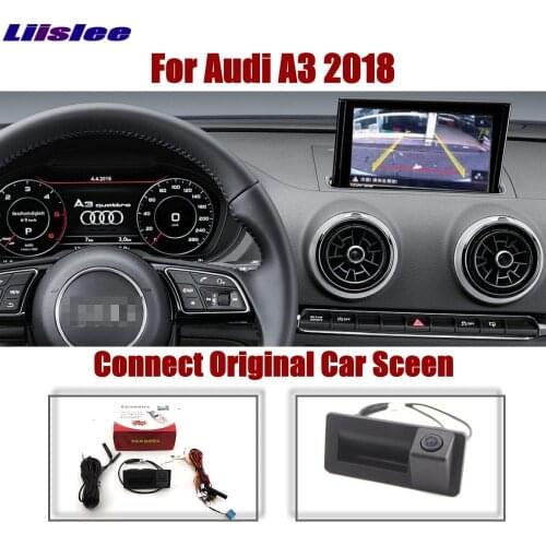 Car Parking Rear View Camera For Audi A3 2018 2019 2020 Original Screen Upgrade Reverse CAM Dynamic Trajectory Trunk Handle