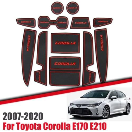 For Toyota Corolla Altis 2007-2020 E170 E210 Gate Slot Pad Automobile Dust Cup Holders Car Mats Anti Slip Non-slip