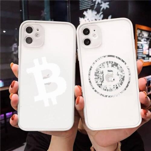 Bitcoin Phone Case For iPhone 12 11 Mini Pro XR XS Max 7 8 Plus X Matte transparent White Cover