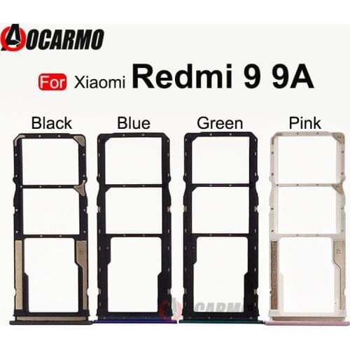 Sim Tray Holder For Xiaomi Redmi 9 9A Redmi9 SIM Card Tray Slot Holder Adapter Socket Replacement Repair Parts