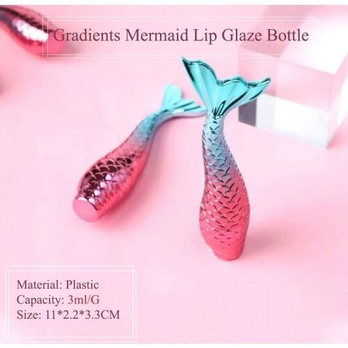 1PCS 3ml Gradients Mermaid Lip Glaze Bottle Empty Lip Gloss Tubes Bottle Lipgloss Conatiners Makeup Cosmetic Packaging Bottles