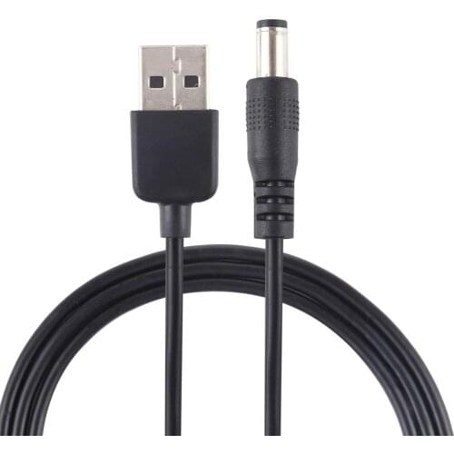 USB to 5.5 x 2.1mm DC Power Plug Cable, Length: 1m