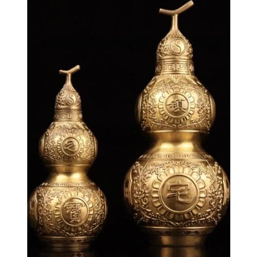 China brass seiko ward off bad luck gourd crafts statue
