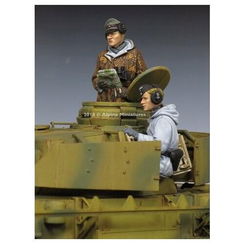 1/35 resin figure soldier model WSS armored personnel two-person package GK white model hand-operated scene 196