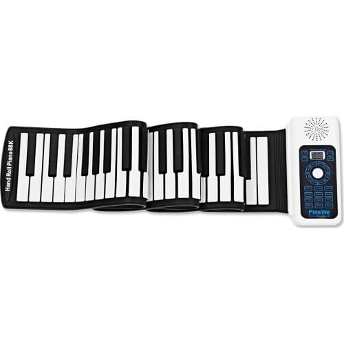 88 Keys Keyboard Hand Roll Piano Keyboard Piano Hand Piano Portable Foldable Electronic Piano Soft Keyboard Music Toy