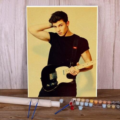 Shawn Mendes Coloring By Numbers Painting Package Acrylic Paints 50*70 Boards By Numbers Decoration For Kids Handiwork Art
