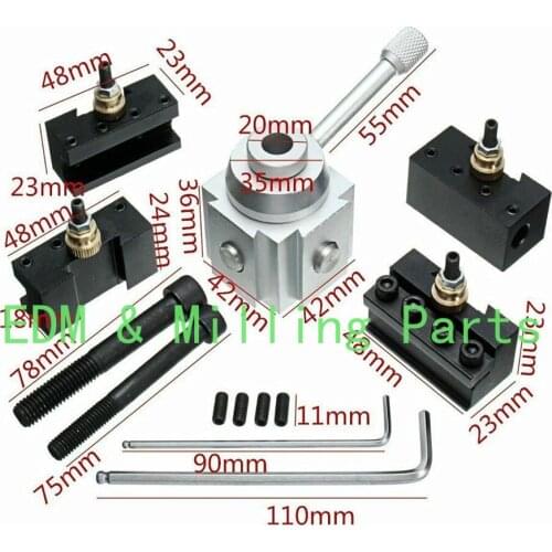 CNC Mini Quick Change Tool Post Holder Aluminum Alloy Kit For Table/Hobby Lathe Set