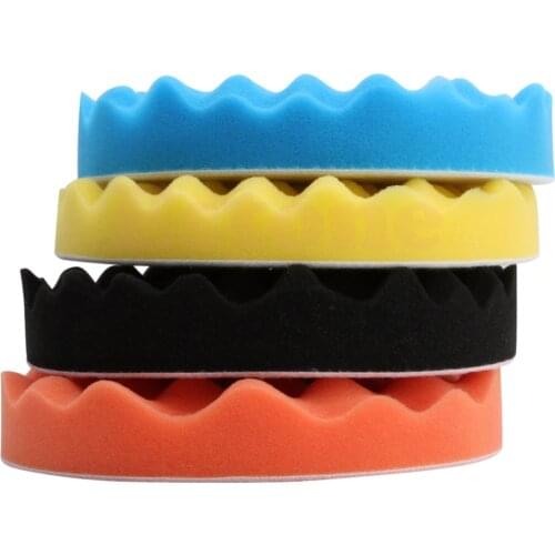 4 x 3/4/5/6/7 inch Buffing Polishing Sponge Pads Kit For Car Polisher Buffer New #1