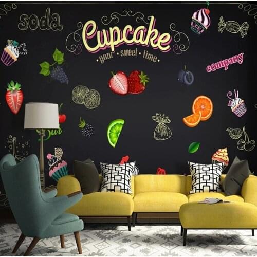 Fresh Summer Custom Mural 3D Hand-painted Juice Ice Cream Painting Wall Art Decor Photo Restaurant Kitchen Waterproof Wallpaper