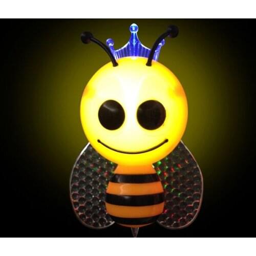 New Design Little Bee Cartoon Night Lights Lamp Light Sensor Energy Saving Decoration Sleeping Lights Birthday Gifts