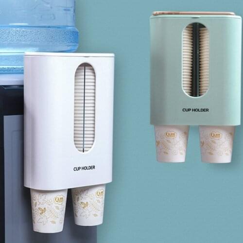 Disposable Paper Cups Dispenser Plastic Cup Holder For Water Dispenser Wall Mounted Automatic Cup Storage Rack Cups Container