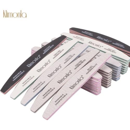Klimonla Sandpaper Nail File Double Side Sanding Buffer Set 5 Styles Grit Grey Nail Files UV Gel Polish Manicure Tools 50Pcs/Lot