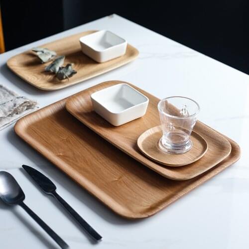 Afternoon Tea Tray Fraxinus Mandshurica Pallets Salad Plate Rectangular Wooden Plate Home Living Room Set Plate