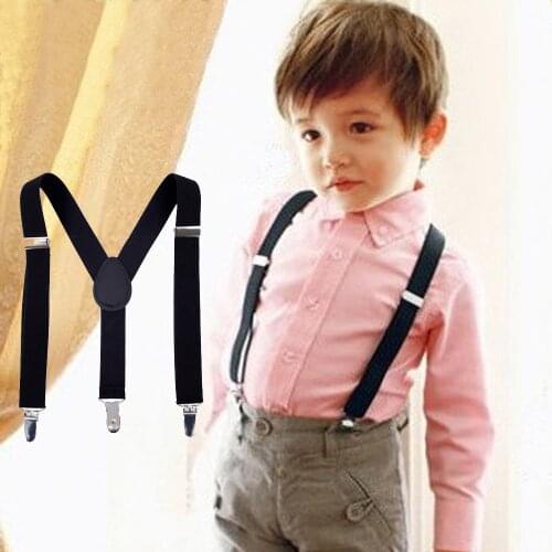 Children Black Suspenders 3 Clip Adjustable Shirts Kids Suspenders for Baby Boys Belt Strap Braces