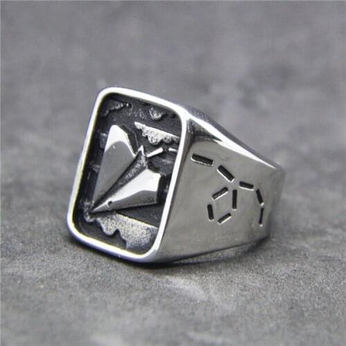 Drop Ship Size 7~13 Cool Paper Plane Ring 316L Stainless Steel Jewelry Fashion Paper Plane Ring