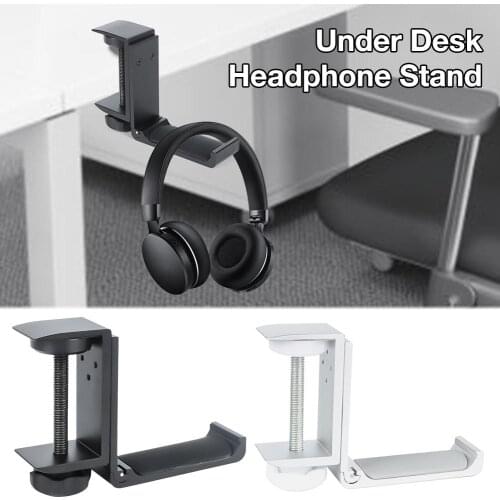 Adjustable Under Desk Headphone Stand Gaming Headset Hanger Universal Metal Earphone Holder Hook For Headsets Umbrellas Bags