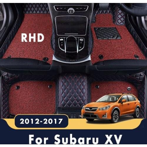 RHD Carpet Luxury Double Layer Wire Loop Car Floor Mats Accessories Rugs Custom For Subaru XV 2017 2016 2015 2014 2013 2012