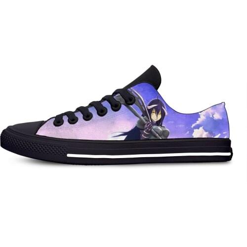 Japanese Anime Manga OVERLORD Albedo Cute Fashion Casual Cloth Shoes Low Top Lightweight Breathable 3D Print Men Women Sneakers