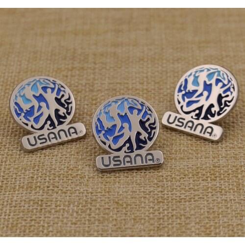 High quality low price round badge custom die cast metal badge pin