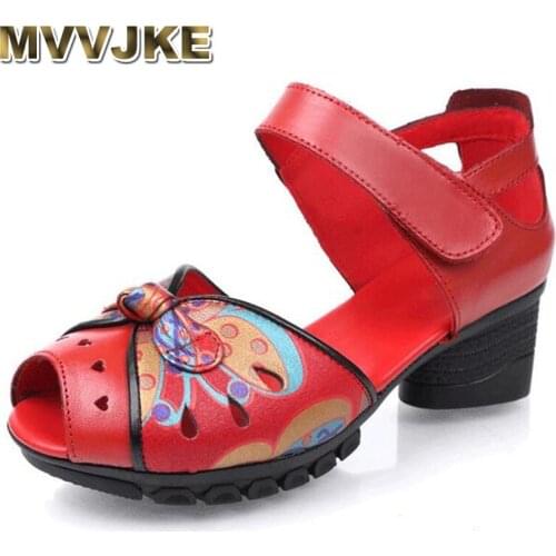 MVVJKE Shoes Women Sandals 2020 Women Shoes Thick Heels Women Sandalias Peep Sandals Ladies Shoes Women