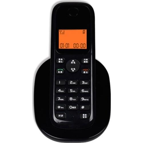 1 Handset Cordless Answering Phone System with Caller ID, Orange LCD Backlit, Luminous Buttons, FSK and DTMF System, Alarm Cock