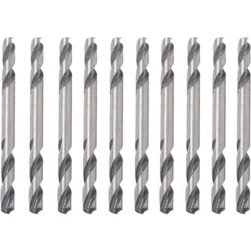 10pcs 3.2mm Dia. HSS Double Ended Spiral Drill Bits Twist Drill Tools Set For Aluminum Alloy Plastic Low Hardness Drilling Tool
