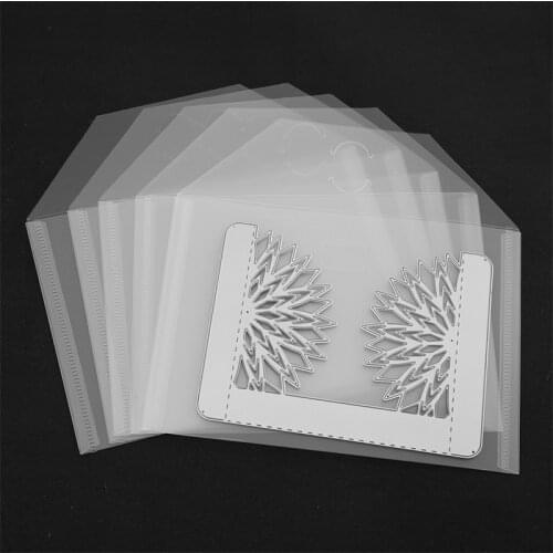 10pcs/set Plastic Folder Bag For Storage Cutting Dies Hot Foil Plates Clear Stamps Embossing Organizer Holders Transparent Bags