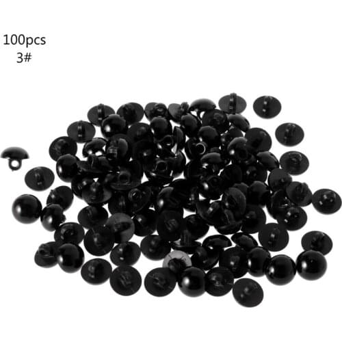 100x Black Shank Button DIY Sewing Eye Shirt Doll DIY Craft 9/10/11.5/12.5/15mm Y4QA