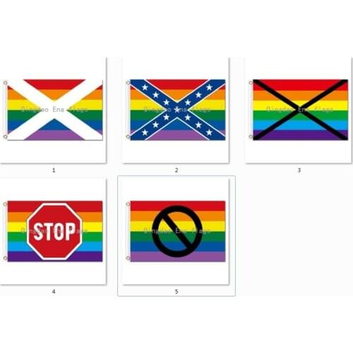 3x5 NO Gay Stop Gay Rainbow Flag