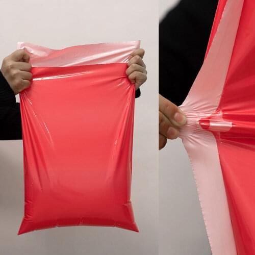 50Pcs/lot Plastic Thicken Express Storage Bag Red Color Waterproof Clothing Envelope Bags Poly Mailing Packing Bags Courier Bags