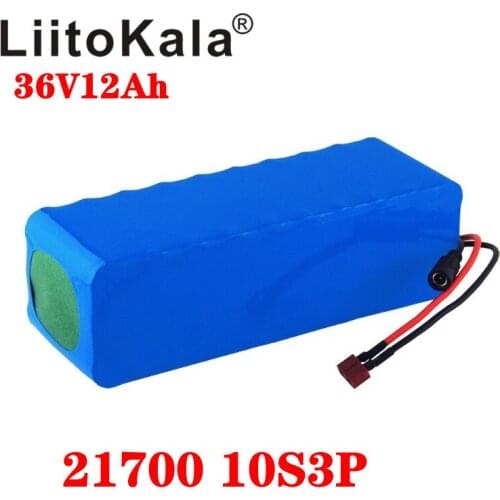 LiitoKala 36V battery 21700 4000mah 10S3P 12Ah battery pack 500W high power battery 36V 12000mAh Ebike electric bicycle BMS