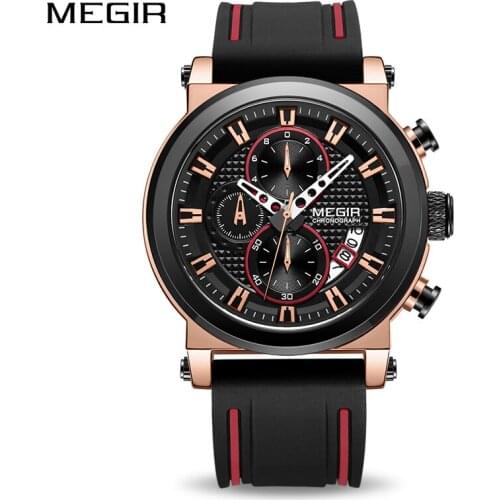 MEGIR Luxury Brand Quartz Watch Men Big Dial Sport Men Watches Chronograph Wrist Watch New Kol Saat Jam Tangan Pria For Dropship