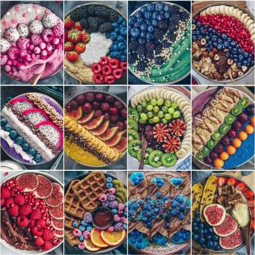 CHENISTORY Picture Painting By Numbers For Adults Fruits Drawing Coloring By Numbers Handmade Acrylic Paint For Home Decor