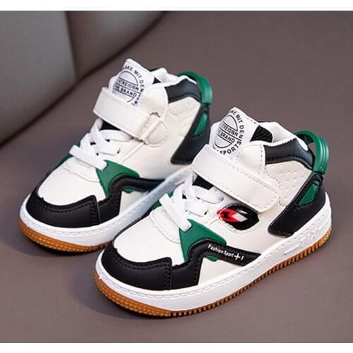 Childrens Fashion Leather Casual Shoes Deep Mouth High Top 2021 Autumn And Winter Fashion New Boys And Girls Colors Board Shoes