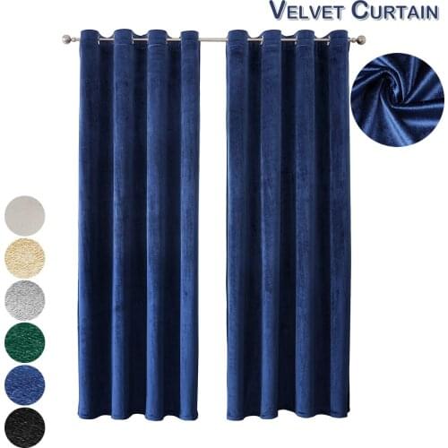 Elegant Curtain Panels Living Room Decoration Blackout Velvet Curtains Luxury Soft Window Drapes Thermal Insulated Curtain Blind