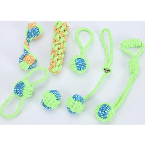 7style Pet Toy Cotton Rope Toy Teddy Molar Tooth Cleaning With Handle Dog Interactive Training Grinding Pet Toys Outdoor Traning