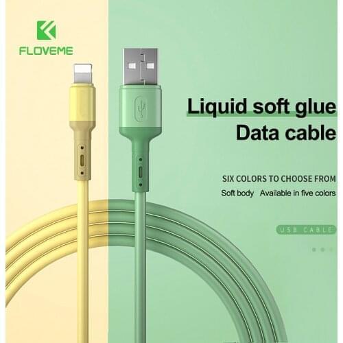 FLOVEME Liquid Soft Rubber Data Cable For Apple Type-C Android Mobile Phone Charging Cable 3A Huawei Fast Charging Cable
