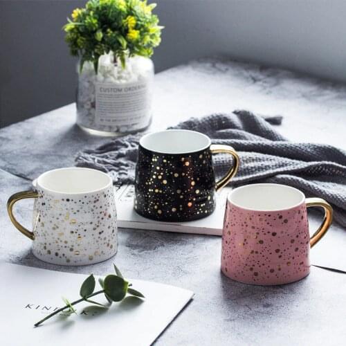 Bignosedeer 330ML ceramic cup milk cups luxury Nordic Wave point Coffee mugs Christmas gifts mug and cup