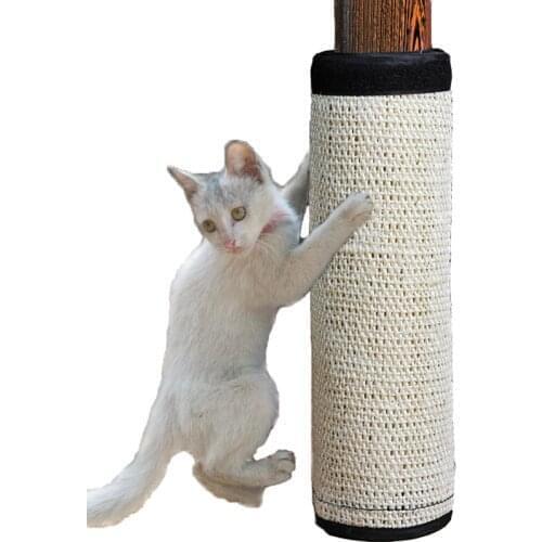 Natural Sisal Hemp Cat Scratching Post Protecting Furniture Grinding Claws Cat Scratcher Toy Multifunctional Furniture Protector