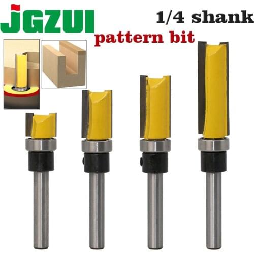 1PC 1/4 Shank Template Trim Hinge Mortising Router Bit Straight end mill trimmer cleaning flush trim Tenon Cutter forWoodworking