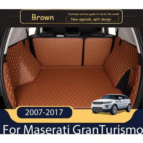 Custom Leather Car Trunk Mats For Maserati GranTurismo 2007-2017 Rear Trunk Floor Mat Tray Carpet Mud