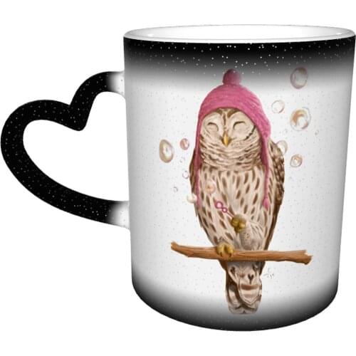 Owl Mug The Changes Color Wholesale Mug Aesthetic Ceramic Latte Cups