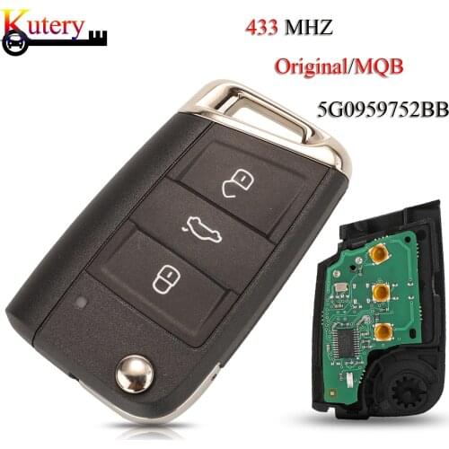 Kutery 3pcs/Lot Original Remote Smart Car Key For VW/Volkswagen Passat Variant 3Buttons MQB No Keyless-Go 433MHZ 5G0959752BB