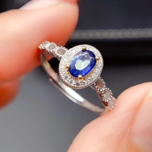 The Best Gift For Your Girl Friend Natural And Real Sapphire Rings 925 Sterling Silver Fine Jewelry