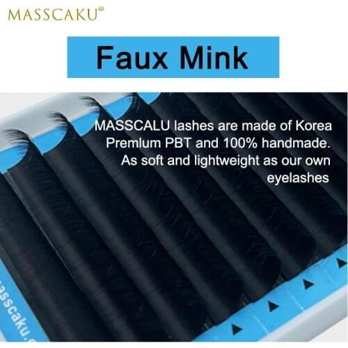 MASSCAKU Matte soft individual eyelashes all size high quality classic eyelash extension lashes extension for professionals