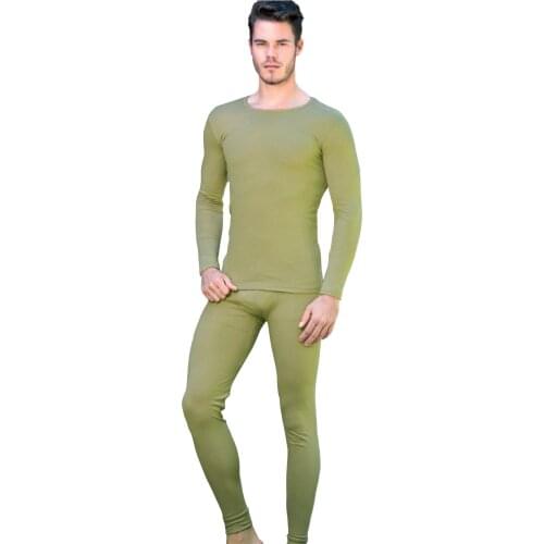 Man Passion Long Sleeve Thermal Underwear Set For Winter Bottom Andean Ball Man Soldier Underwear Set Black And Green