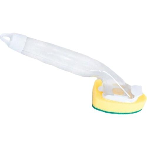 Soap Dish Wand Brush Sponge Scrub for Sink Pot Kitchen Cleaning Long Handle