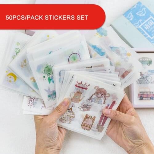 50pcs/pack Stationery Stickers Set Decoration DIY Album Diary Planner Scrapbooking Stickers Stickers